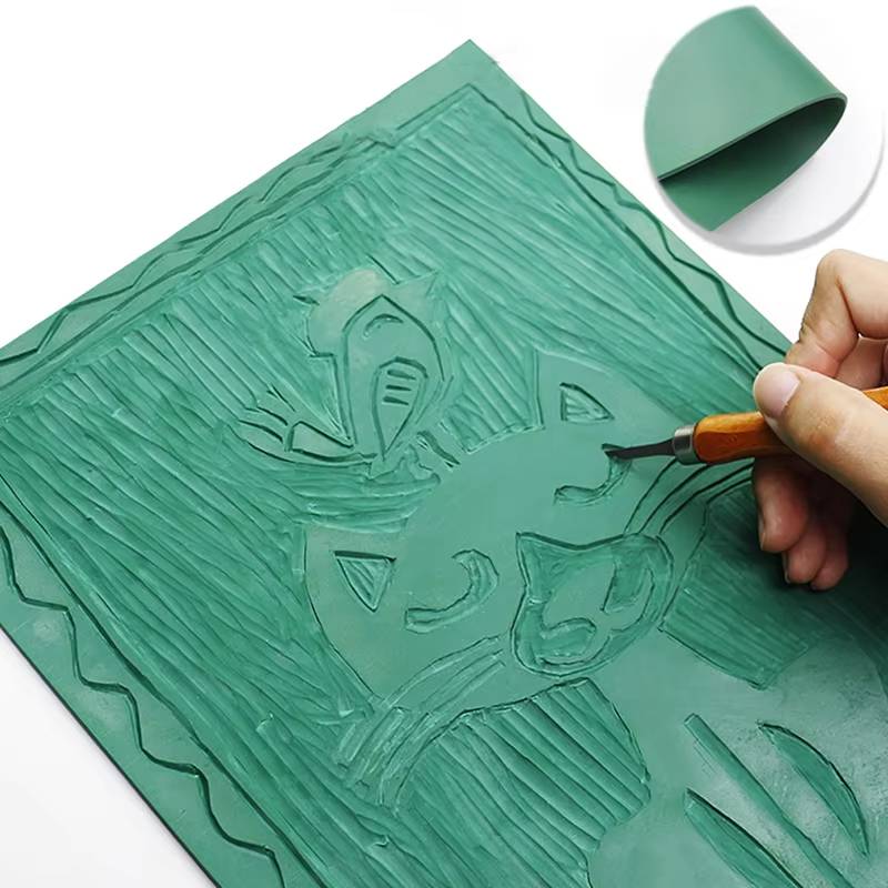 Lino Printing Block - Zestaw bloków gumowych do grawerowania, płyt