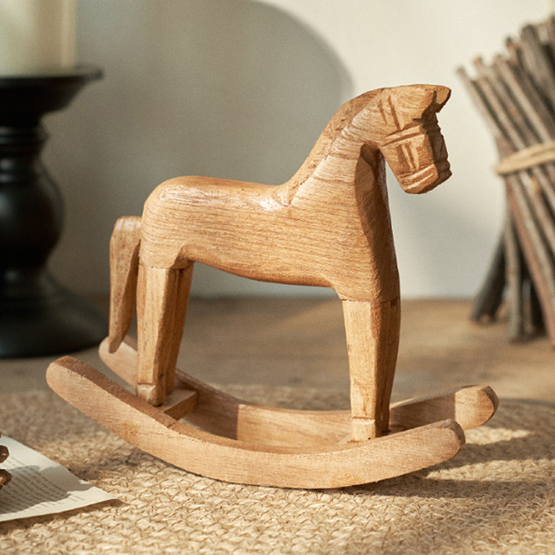 Art Craft Horse - Drewniane rękodzieło Koń na biegunach Statuetka